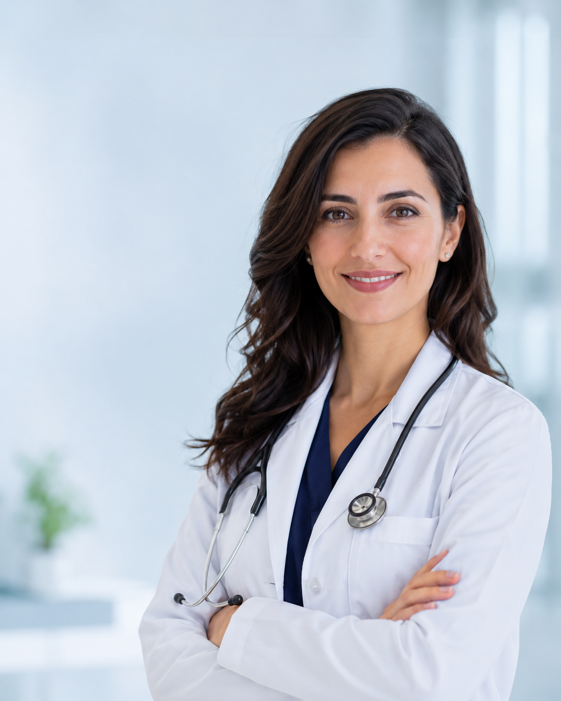 Women's health clinician in a medical office