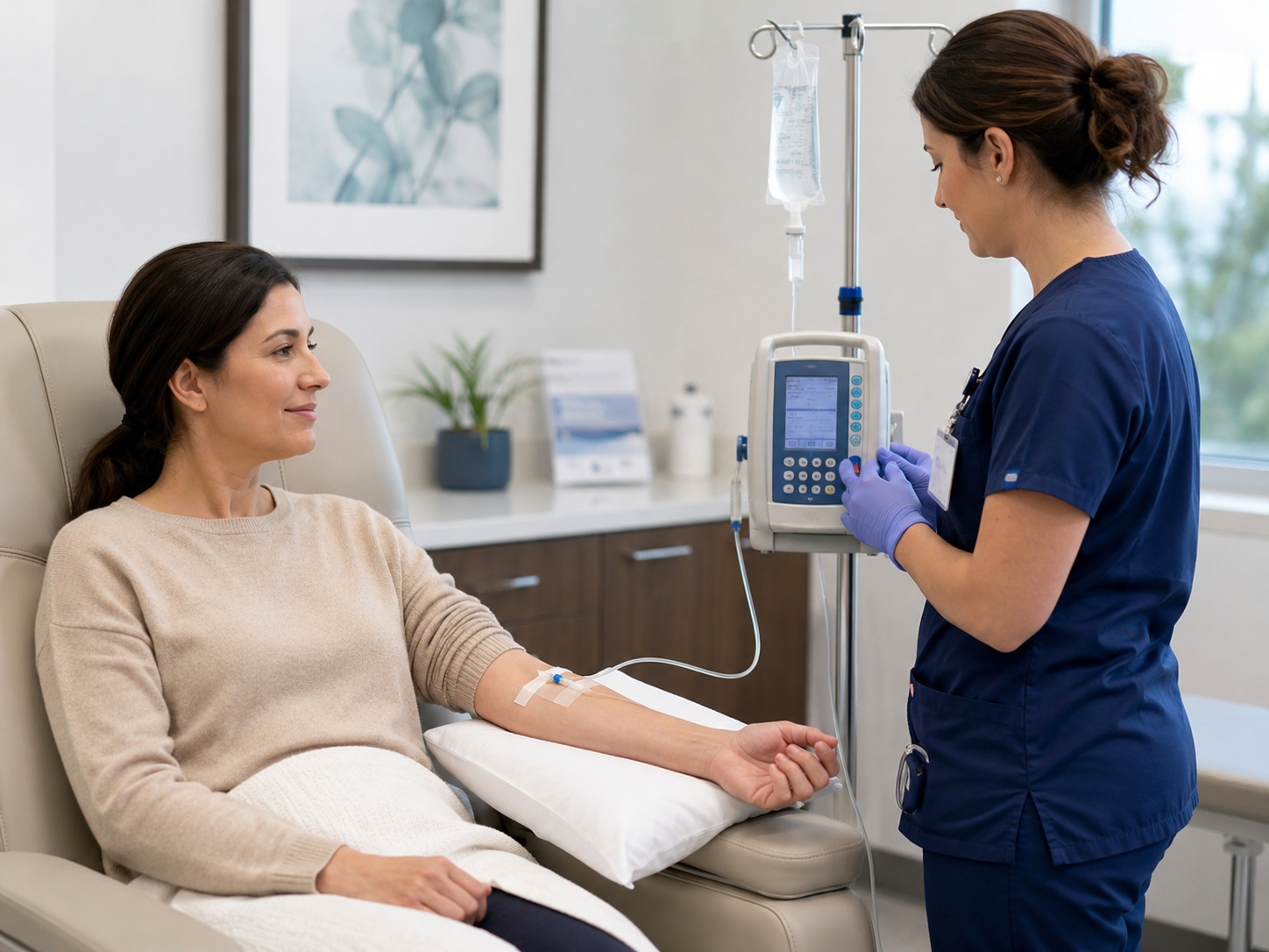 IV infusion therapy in a clinic setting