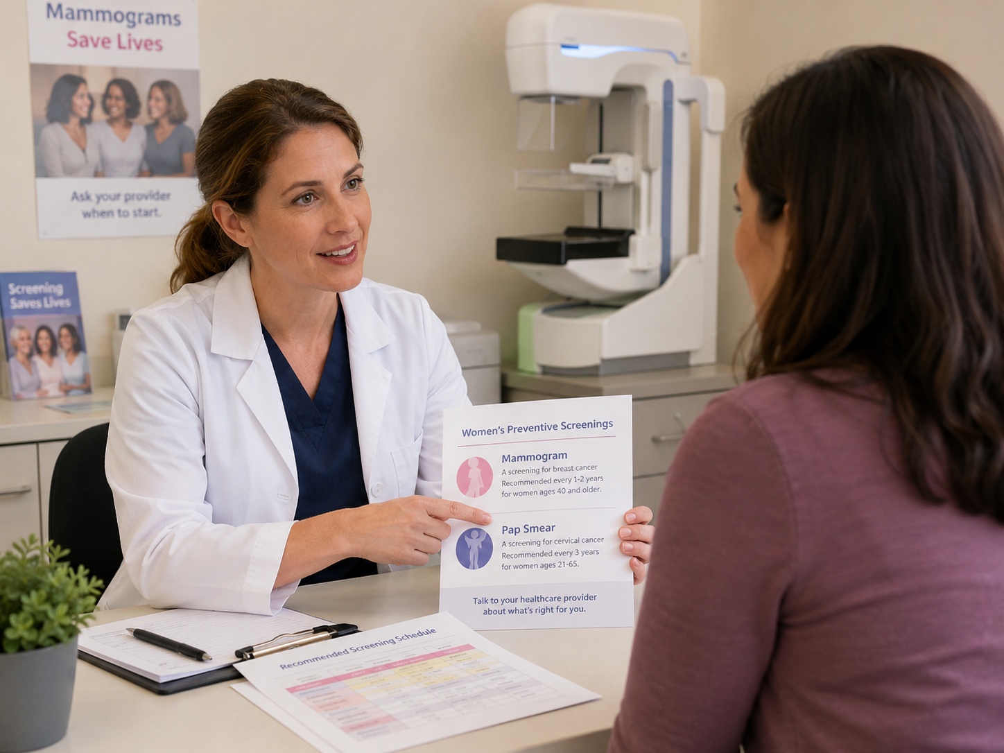 Preventive women's health screening consultation